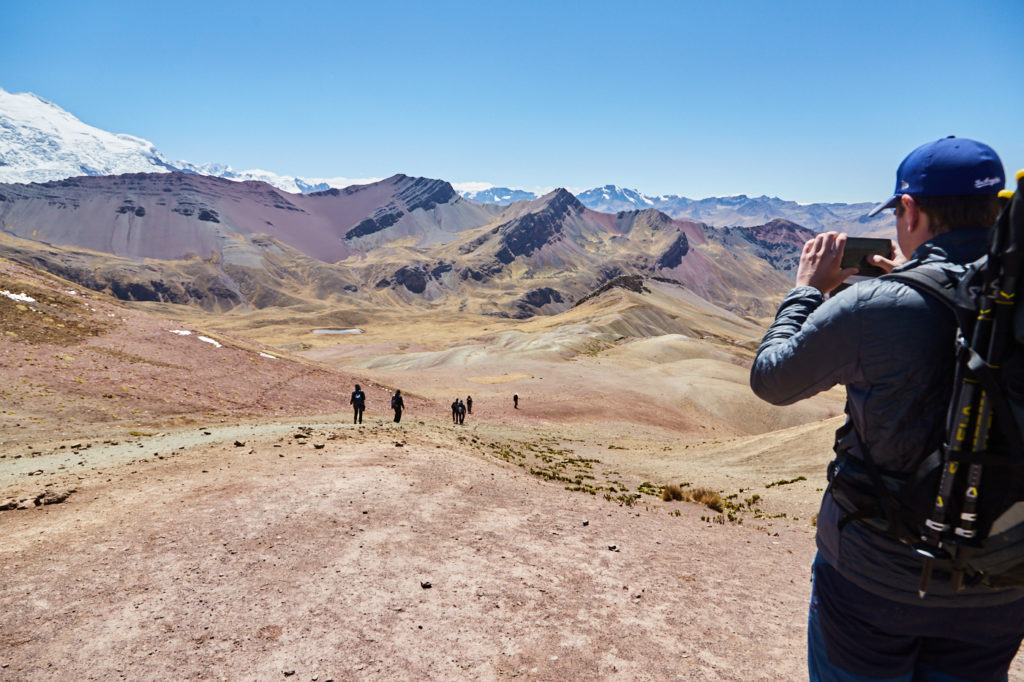 The path down from Rainbow Mountain in Peru – the landscape surrounding is just stunning